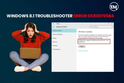 windows 8.1 troubleshooter error 0x800705b4​