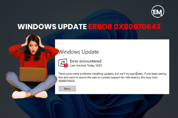 Windows update error 0x80070643